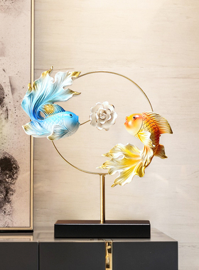 年年有余家居客厅电视酒柜办公室玄关装饰品招财摆件乔迁新居礼品