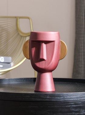 简约现代样板g间北欧书柜客厅家居软装饰品陶瓷玻璃花瓶道具摆件