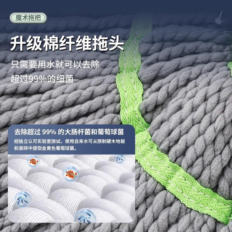 拖把2025新款家用吸水一拖净免手洗自拧水旋Q转懒人墩布脱水地拖 - 图2