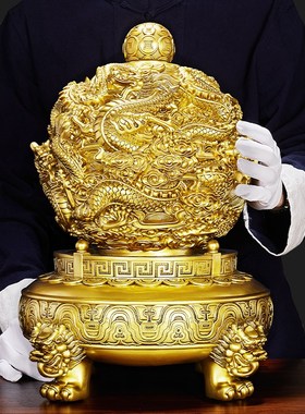 九转乾坤鼎摆件招财聚宝盆仿铜客厅办公室装饰品公司Y乔迁开业礼