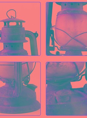 老马灯铁皮老煤油灯手提灯老式提灯老罩灯古玩S马灯民俗怀旧物件