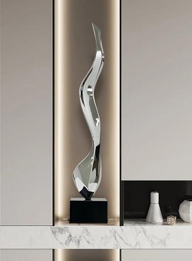 抽象雕塑轻奢高级感客厅玄关落地瘦高G款细长型壁龛艺术摆件工艺