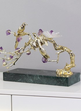 发财树摆件轻奢风高级感简约酒柜客厅玄关样板房软装乔迁新居礼品