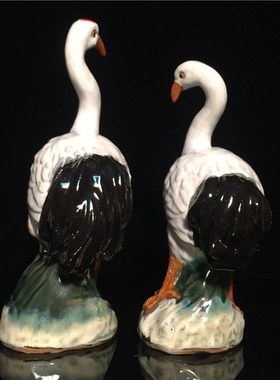 石湾公仔陶瓷鹤生肖创意家居客厅博古架电视柜摆件动物手工艺礼品