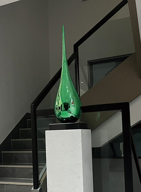 现代简约水滴摆件酒店售楼处大厅商场会所工艺品雕塑艺术软装饰品