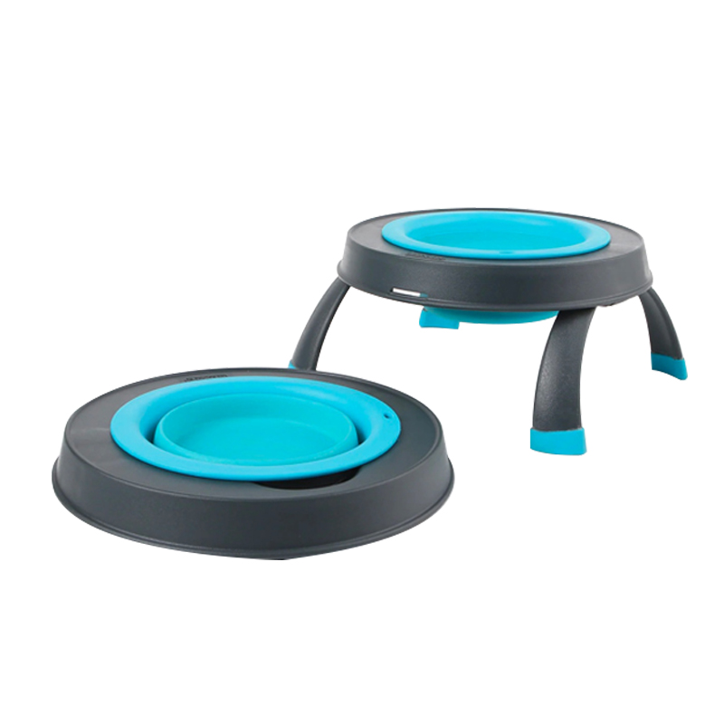 Dexas 架h子折叠碗宠物碗水碗防打翻狗碗食盆大容量高脚保护颈椎 - 图3