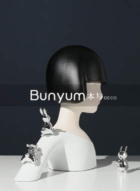 现代极简创意女孩雕塑摆s件人物卡通饰品样板间儿童房玄关客厅软