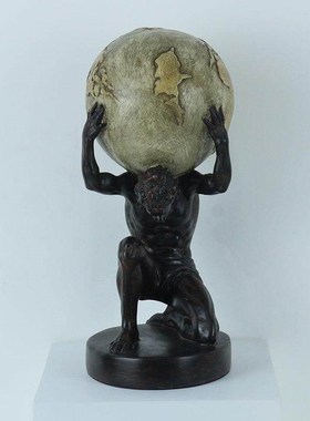 举球人物摆件泰坦雕塑树脂工艺品家居创意办公室客厅桌面装饰品