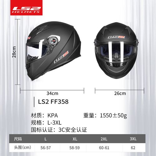 LS2全盔摩托车头盔男女四季通用防雾大尾翼机车3C认证赛车夏FF352 - 图3