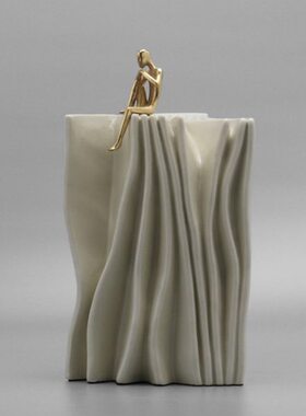 现代新中式桌面摆件创意工艺品摆设样板房间客厅人物简约软装饰品