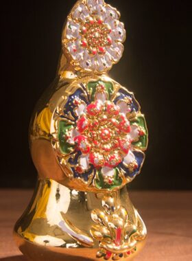 藏族八供朵玛食子酥油花食子尼泊尔鎏金彩绘垛玛家居摆件禅意饰品