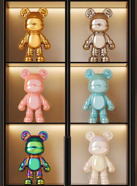 暴力熊陶瓷摆件创意家居客厅玄关电视柜酒柜装饰轻奢高级感存钱罐