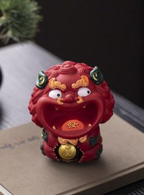 中国风可爱石狮子文创摆件家居客厅办公室酒柜桌面装饰工艺品摆件