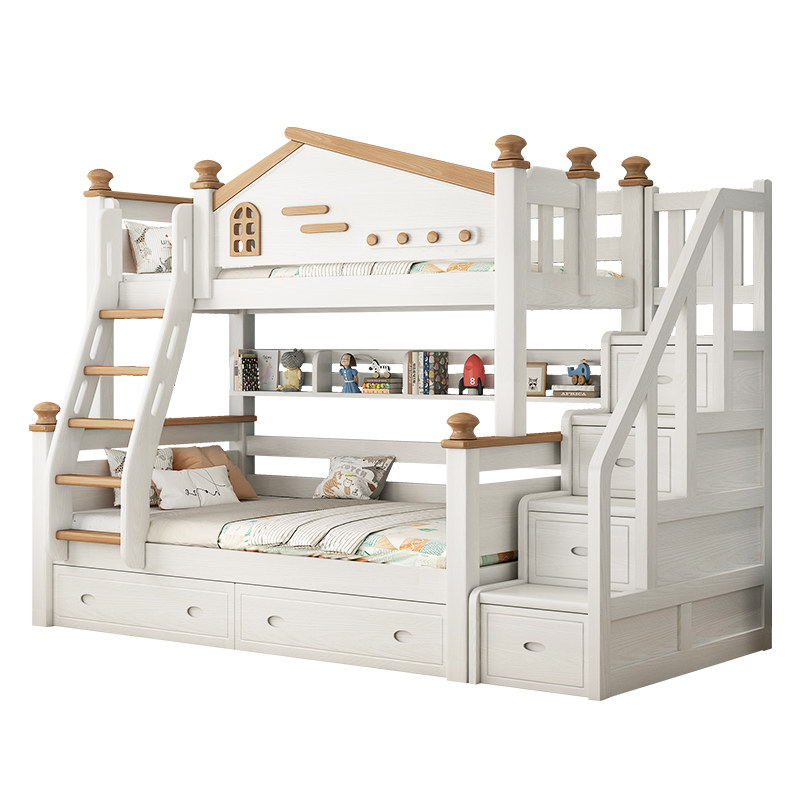 全实木儿童床上下床两层高低床樱桃木子母床小户型上下铺木床双层,淘宝优惠券,粉丝福利购,淘宝优惠卷