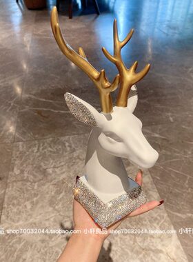 一鹿平安书房桌面摆件办公室高级感玄关客厅电视柜装饰品乔迁礼物