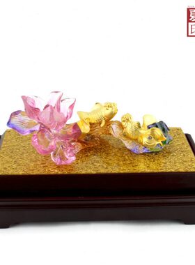 夏氏琉璃  金玉良缘 结婚 婚礼 摆件 古法琉璃 礼品