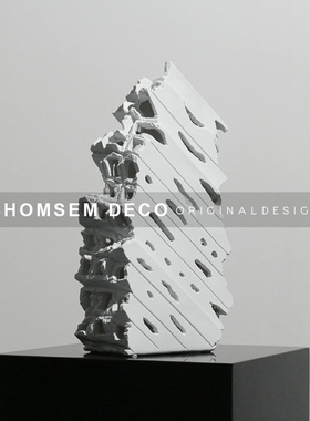 简约现代创意树脂城墟摆件软装饰品办公K室写字楼样板客厅桌面摆