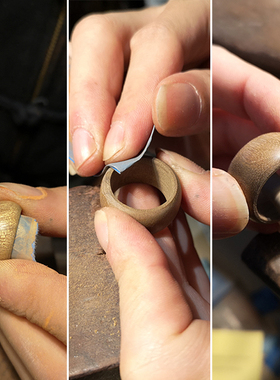 木戒指阴沉金丝楠木扳指手工创意指环小叶桢楠水R波纹男女戒指定