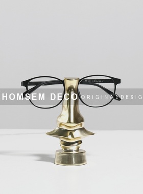 现代轻奢创意艺术金n色眼镜支架软装饰品样板间玄关电视柜书桌摆