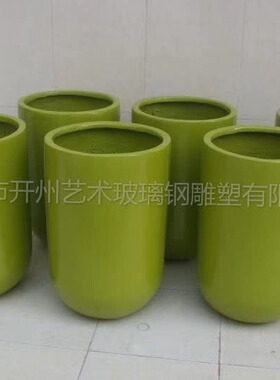 厂家直销玻璃钢花盆园林景观雕塑组合绿植花槽花箱售楼部装饰摆件