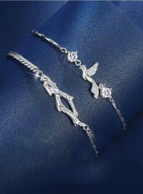 蓝桉已遇释槐鸟情侣手链情侣款一对简约J小众设计情人节礼物送女