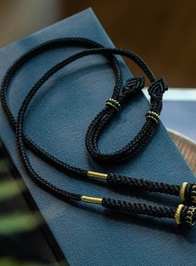 全手工编织锁骨链绳男女款u高档横穿蜜蜡松石天珠挂绳圆珠毛衣链