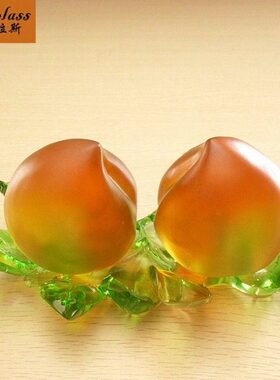 班德拉斯  福寿双全琉璃寿桃摆件送老人生日礼物祝寿寿礼家居饰品