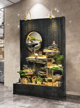 庭院花园布置流水生财循环水院子水幕墙鱼缸室内客厅造景落地摆件