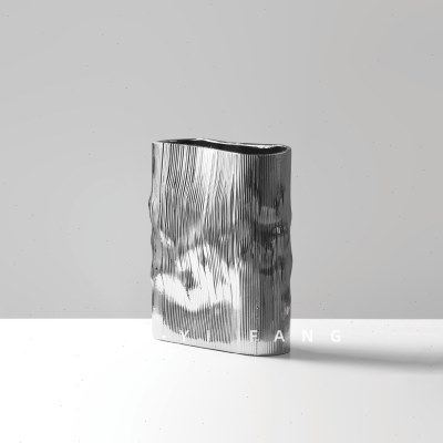 一匚银色陶瓷花器扁口创意家居售楼处样板间卧室餐桌玄关花瓶摆件,淘宝优惠券,粉丝福利购,淘宝优惠卷