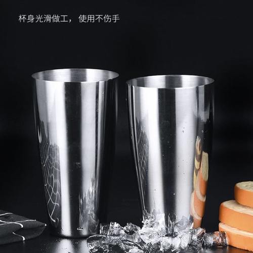不锈钢调酒杯 花式调酒练习听 厅杯 酒吧用 搅拌杯 奶昔机用杯子 - 图2