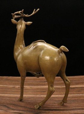 铜鹿路路平安动物摆件铜雕像家居客厅办公室摆件摆设