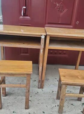 80年代老课桌学习桌复古怀旧摆件影视道具老家具物件老凳子老物件