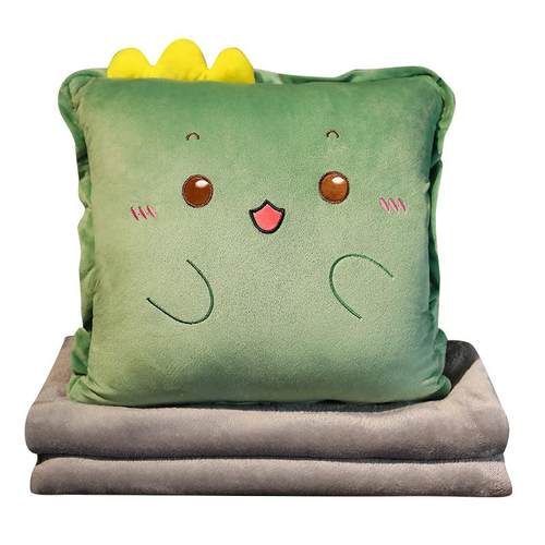 可爱抱枕被子两用汽车上靠枕车用枕头车载毯子三合一四季通用靠垫 - 图3