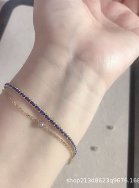 钛钢镀18K金国风幸运红绳彩绳双层手链时尚复古Q小众 简约叠戴百