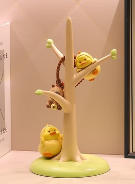 奶油风小黄鸭钥匙收纳玄关装饰品摆件入户门客厅桌面乔迁新居礼物