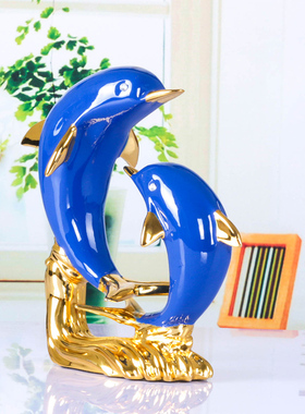 仿真海豚小摆件家居饰品客厅招财新房乔迁简约鱼创意酒柜装饰摆设