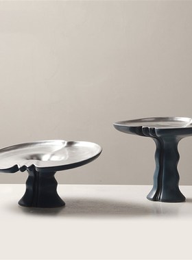 简约现代艺术花朵造型置物盘果盘摆件售楼处餐厅样板间酒店会所