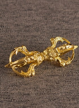 金刚铃杵黄铜西藏密宗用品供具迷你手摇小铃铛五股金刚杵小号摆件