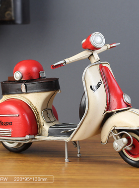 复古摩托车模型工艺m品摆件家居客厅玄关电视柜铁艺创意装饰品摆