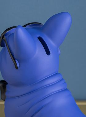 现代简约潮流法斗钥匙收纳摆件玄关客厅电视柜装饰品斗牛犬储钱罐