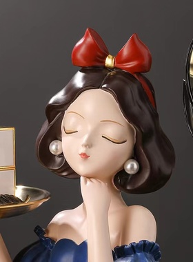 少女白雪在逃公托盘玄关钥匙收纳家居客厅装饰品乔迁礼品