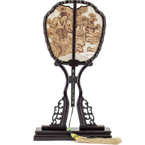 老阊门水檀宫扇扇子古风走秀檀木扇中国风镂空檀木折扇工艺传统,淘宝优惠券,粉丝福利购,淘宝优惠卷