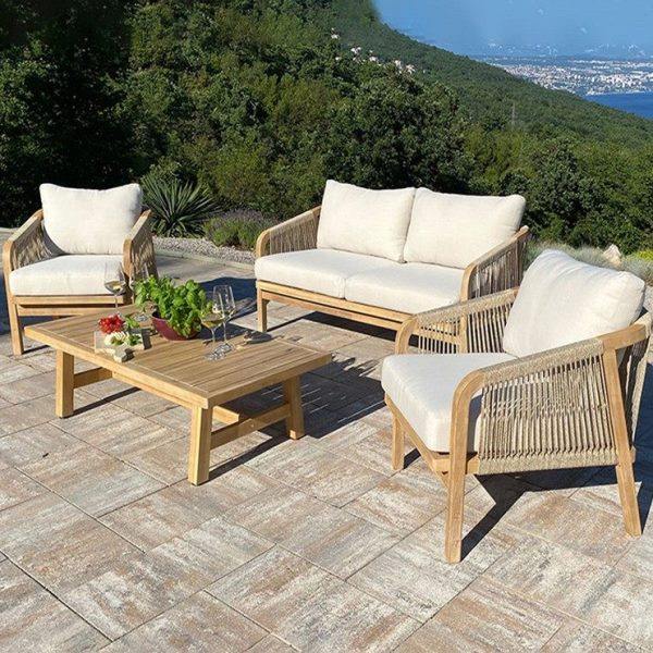 北欧户外实木沙发庭院花园酒店别墅休闲藤编室外露天柚木沙发家具,淘宝优惠券,粉丝福利购,淘宝优惠卷