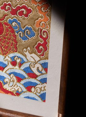 南京云锦研究所鱼跃龙门手工x摆件中国特色工艺品商务礼品礼物送