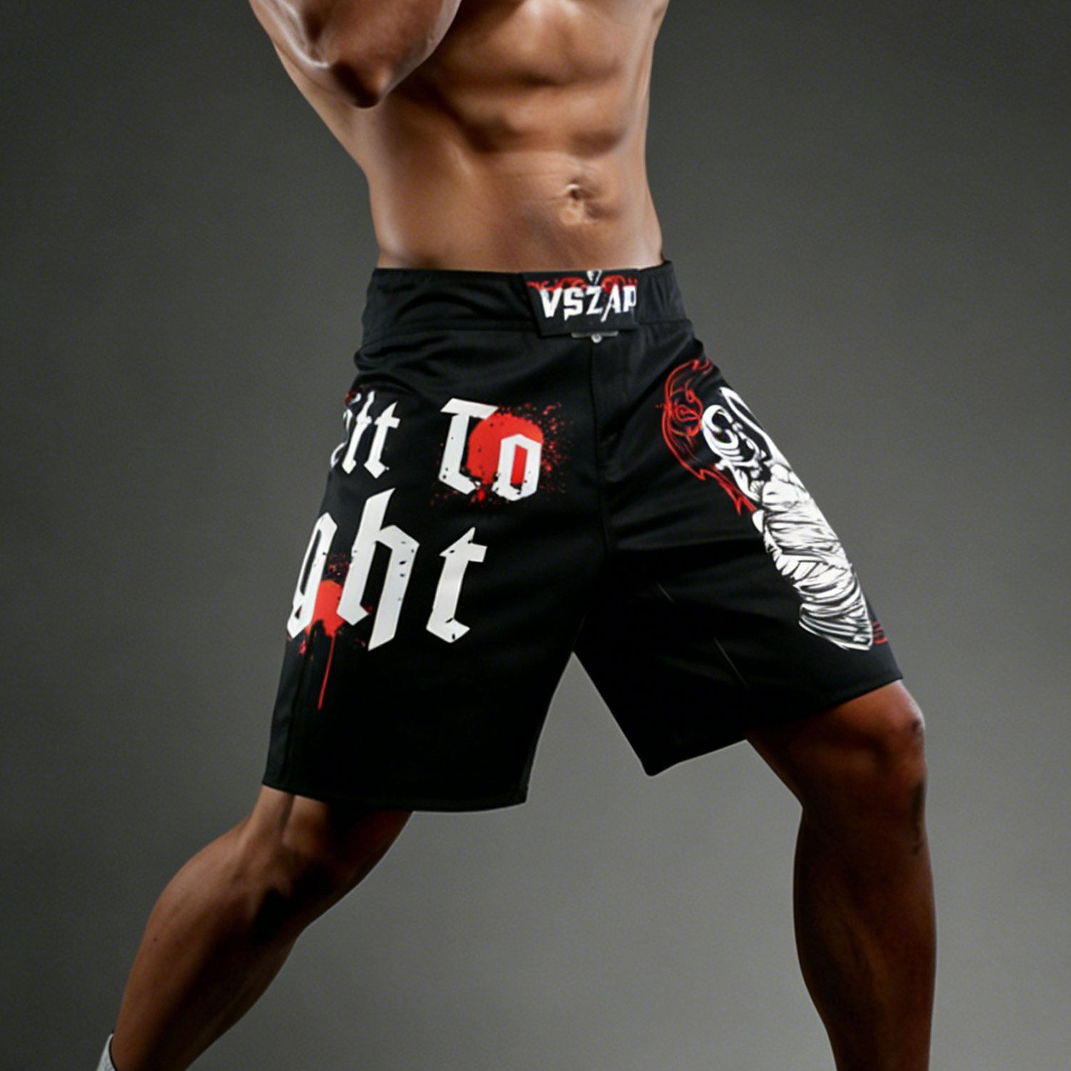 VSZAP拳击狼头风正品运动短裤男健身训练速干耐磨个性印花五分裤,淘宝优惠券,粉丝福利购,淘宝优惠卷