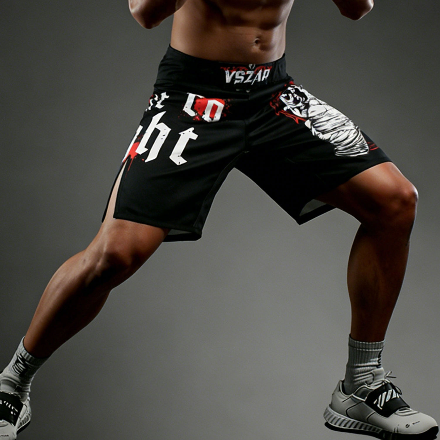 VSZAP拳击狼头风正品运动短裤男健身训练速干耐磨个性印花五分裤,淘宝优惠券,粉丝福利购,淘宝优惠卷