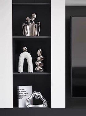 现代简约软装高级感酒柜装饰品摆件高档轻奢客厅小众抽象艺术家居