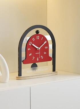wozoom屋准玄关装饰摆件电视柜家居饰品钟表桌面摆放式创意时钟
