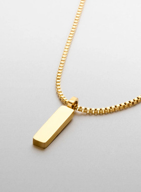 男士钛钢项链镀金细链条极简风