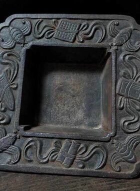 老铁火盆炭火炉取暖炉乾隆三十五年制四方老铁盆影视道具收藏佳品